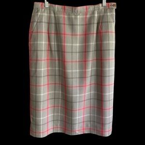 Vintage Pendleton Skirt Womens 14 Gray Plaid Midi Country Sophisticates Academia